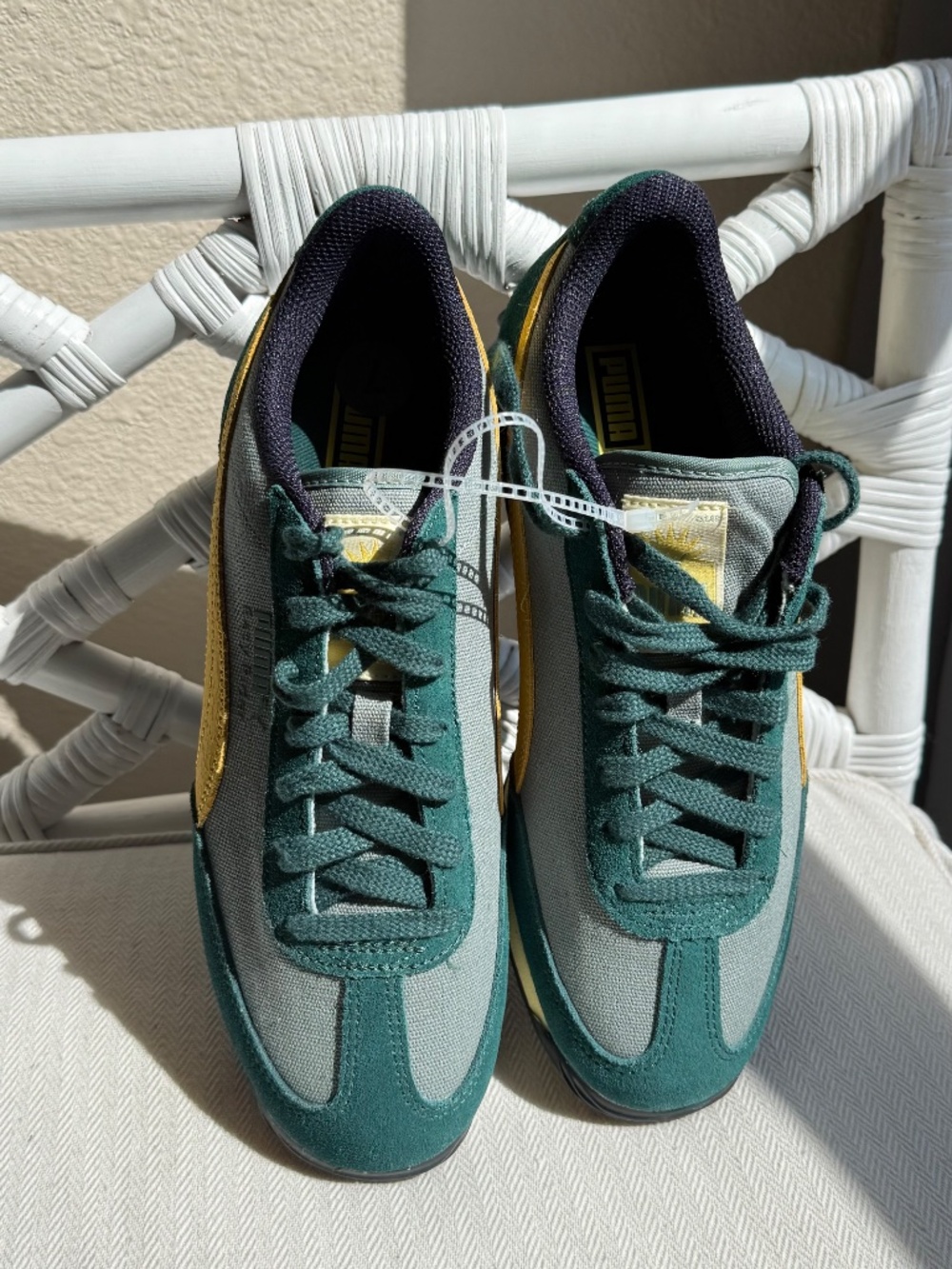 Puma Easy Rider Weathered Green Yellow Retro Sneakers Men's 8 Women 9.5 400397-0 - Picture 5 of 15